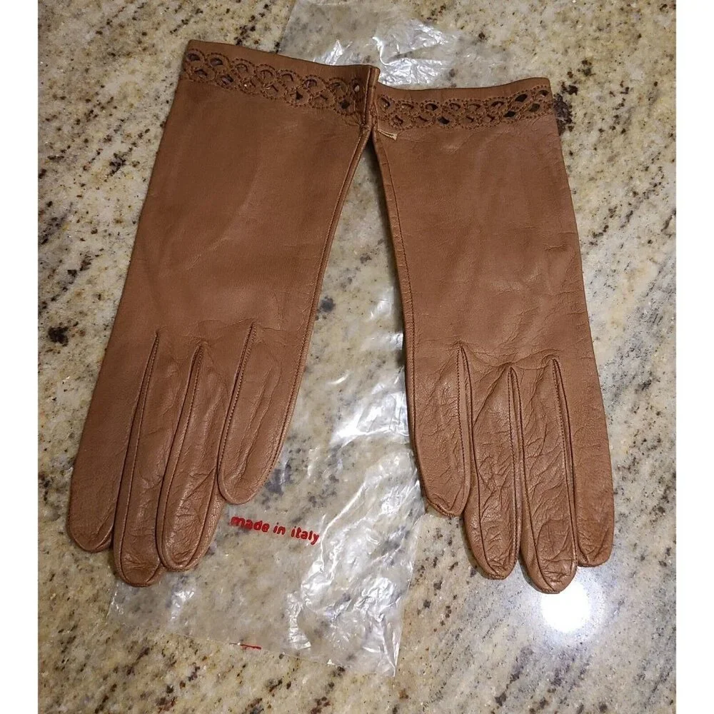 New! Vintage Size S Tan Soft Leather Formal 8.5